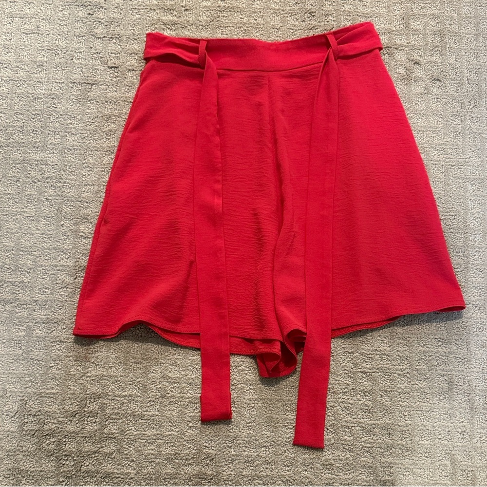 Zara Red High Waist Women Shorts